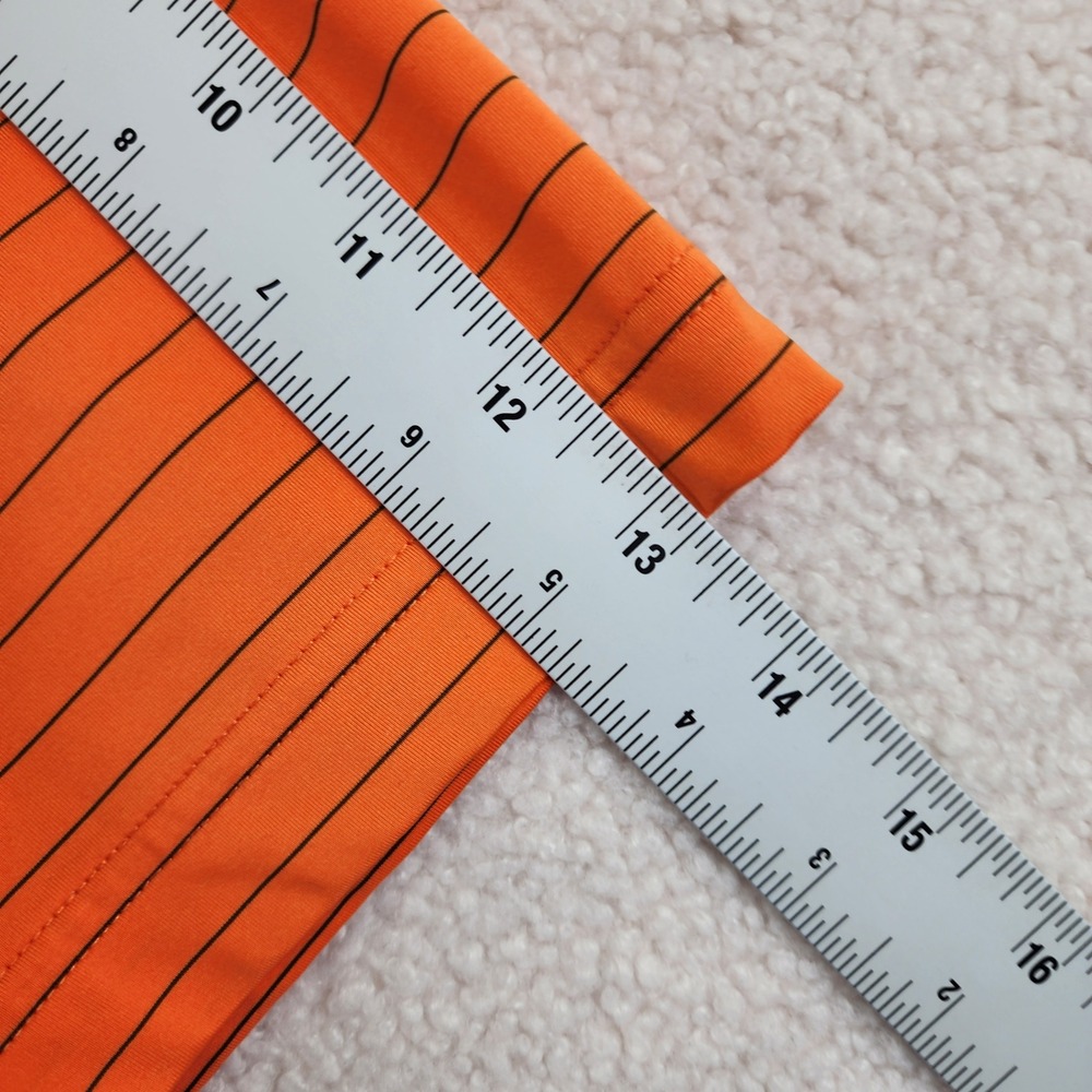 FootJoy ProDry Striped Golf Polo Shirt Mens XXL Orange Blue Performance Athletic - Picture 8 of 9